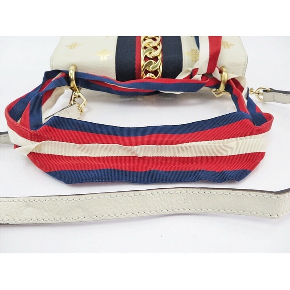 Gucci Ivory Crossbody Bag with Gold and Navy Accents - Picture 7 of 15
